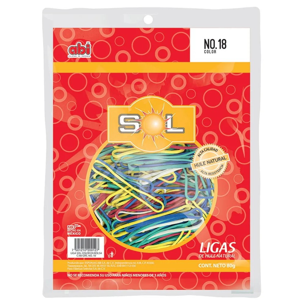 LIGA DE HULE NO.18 COLORES C/80G